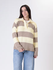 Polo in maglia riga corda/giallo