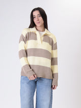 Polo in maglia riga corda/giallo