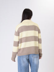 Polo in maglia riga corda/giallo