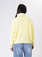 Pullover mezza zip in maglia giallo