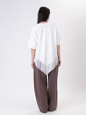 T-shirt frange latte