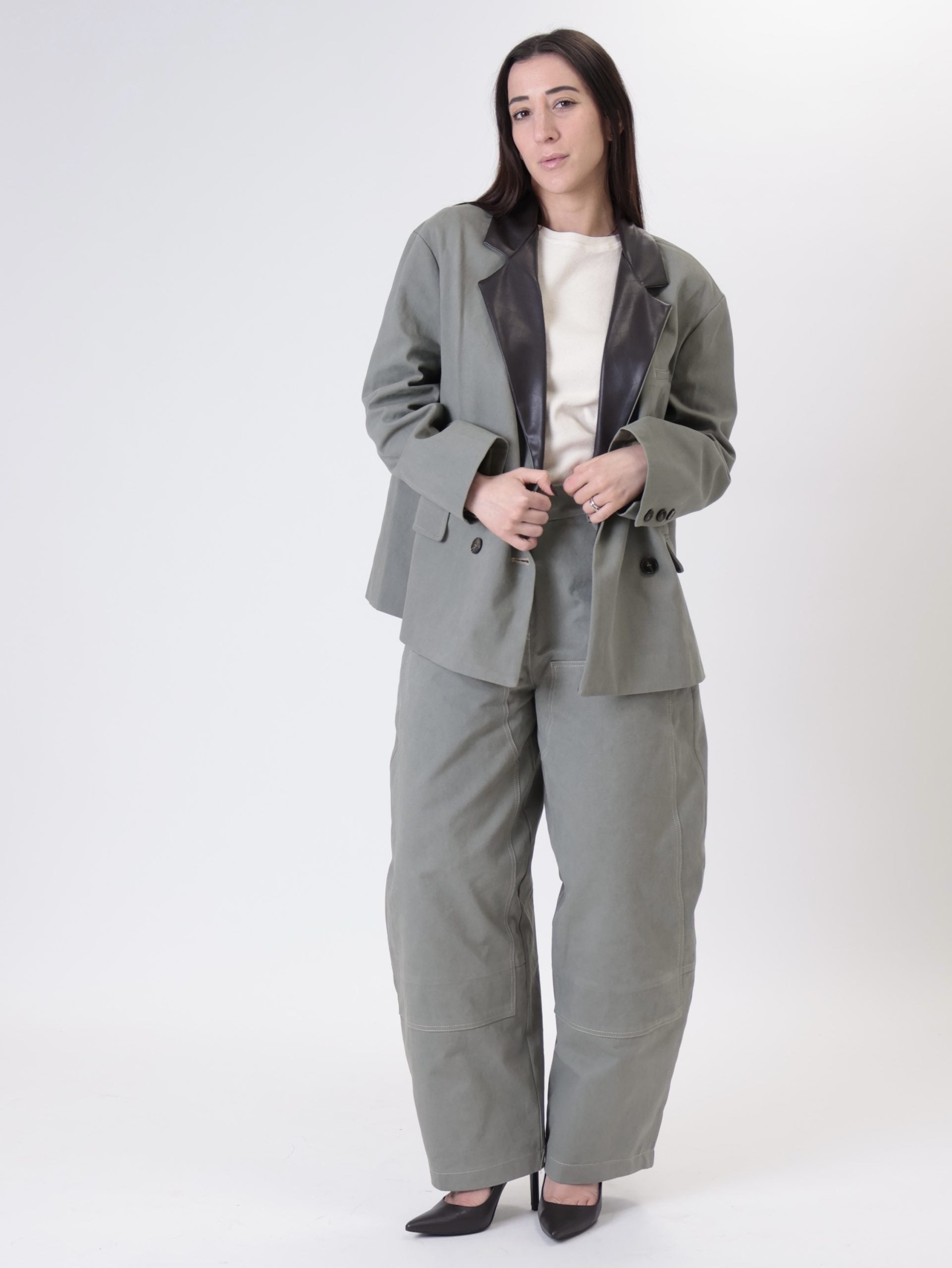 Sage double-breasted workshop jacket