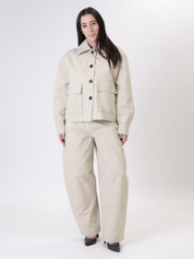 Bomber colletto intrecciato latte