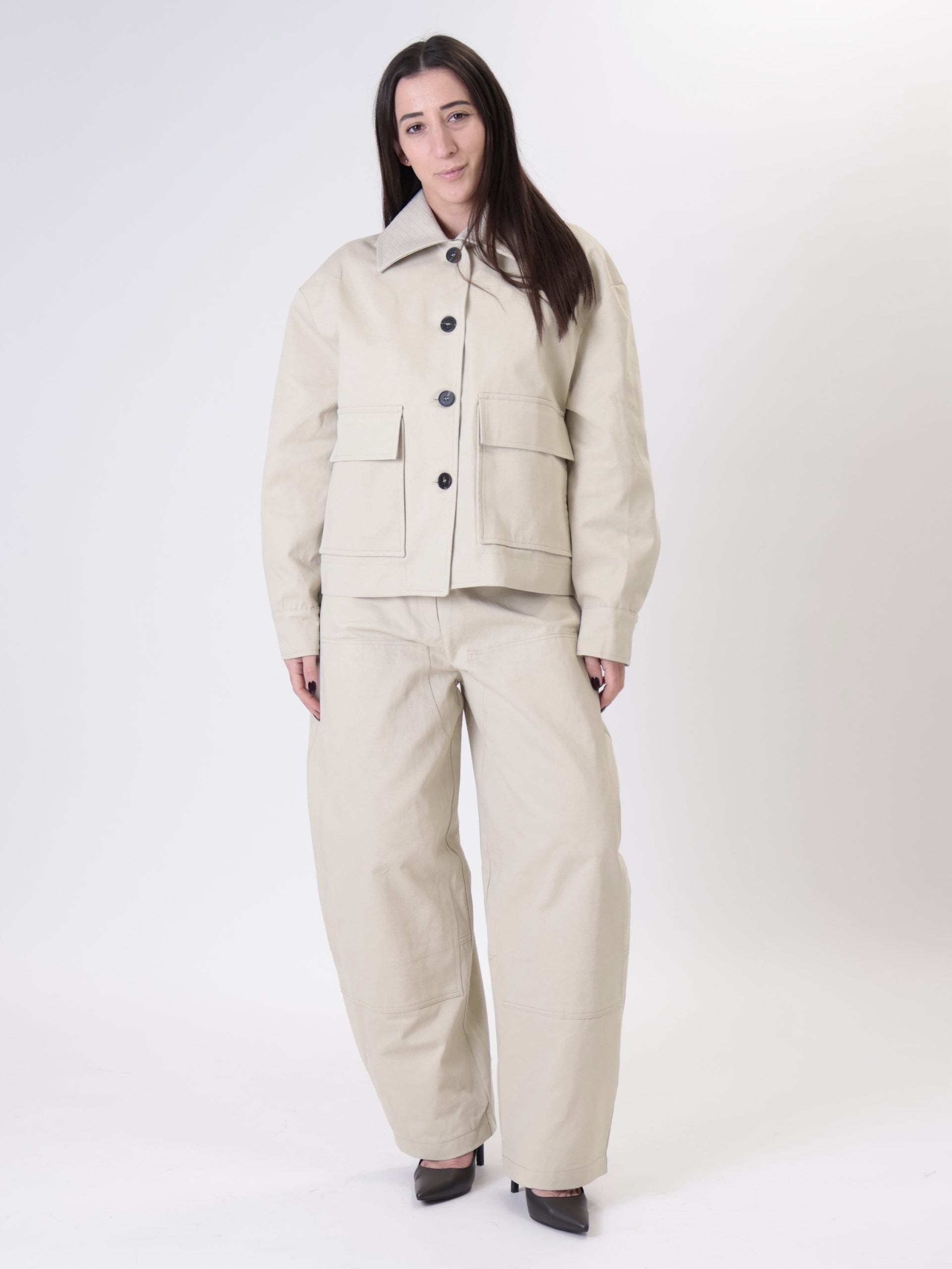 Bomber colletto intrecciato latte