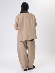Giacca doppio petto beige