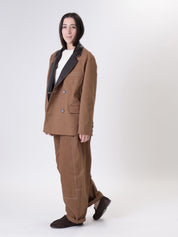 Tobacco double-breasted workshop jacket