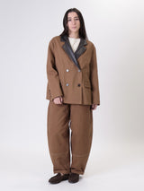 Tobacco double-breasted workshop jacket