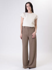 Tailored dark brown trousers