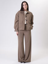 Tailored dark brown trousers