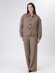 Tailored dark brown trousers