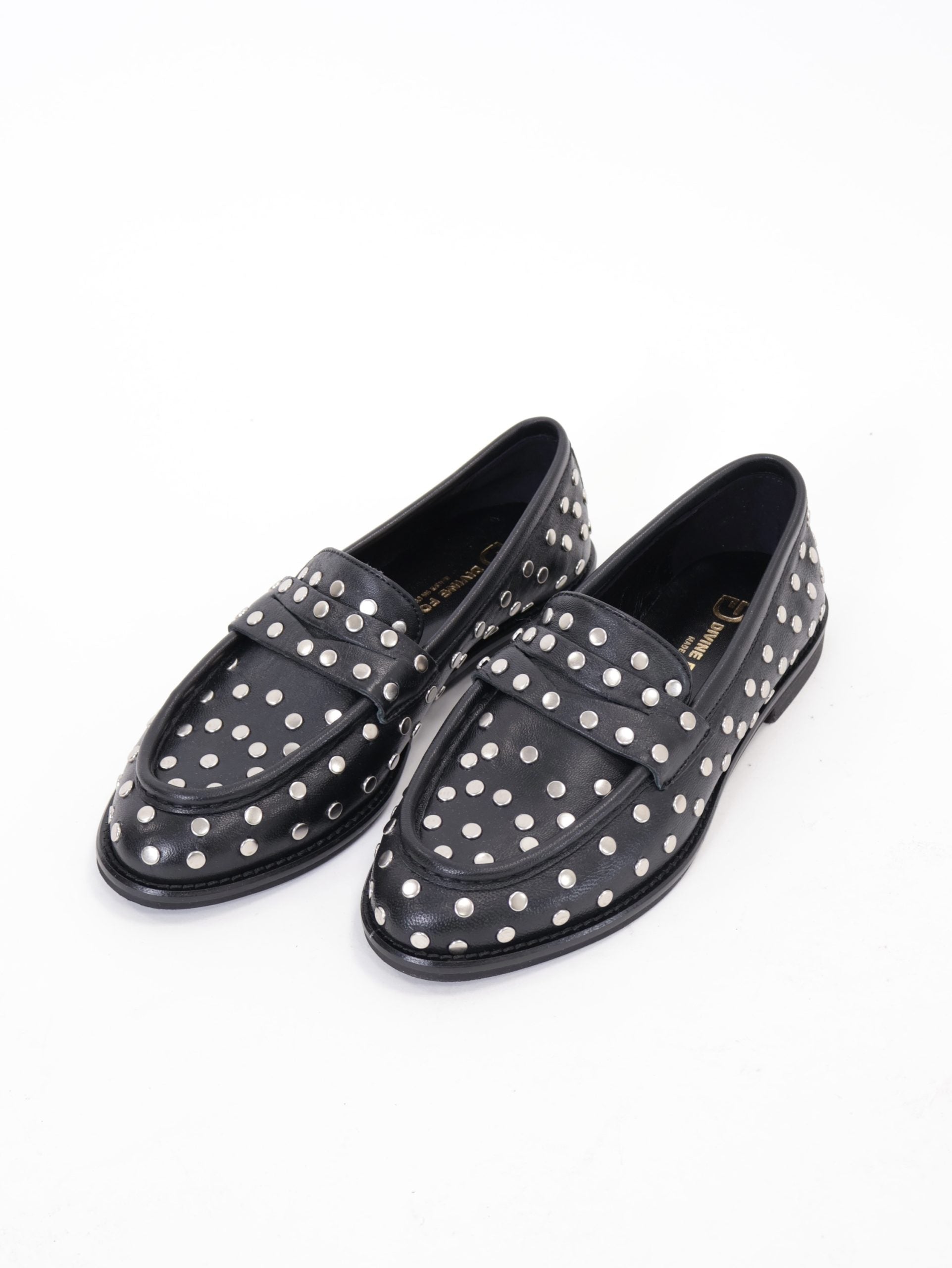 Mocassino nero borchie
