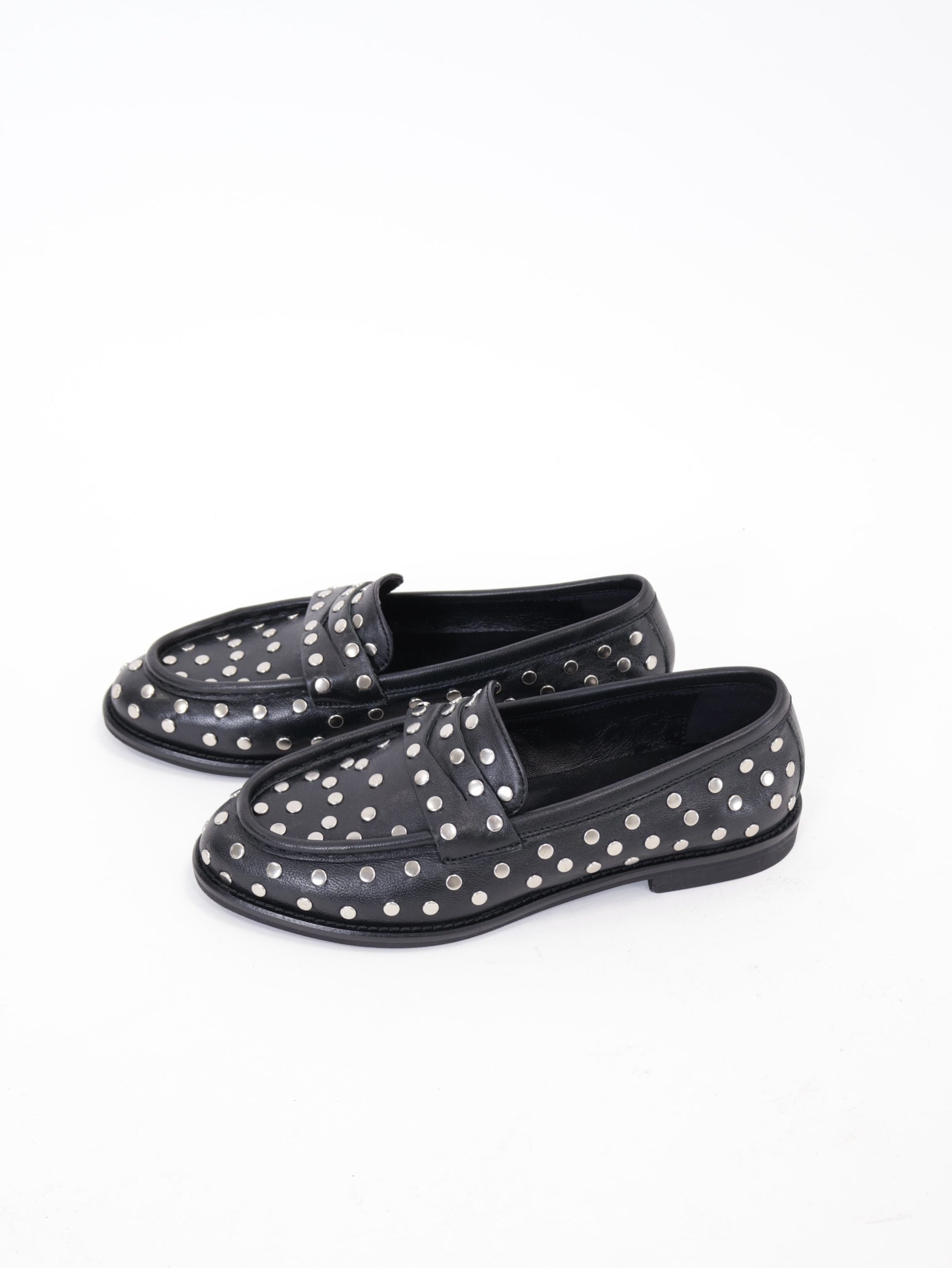 Mocassino nero borchie