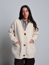 Cardigan over impunture - Panna