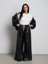 PANTALONE ECOPELLE CHIARA - Nero