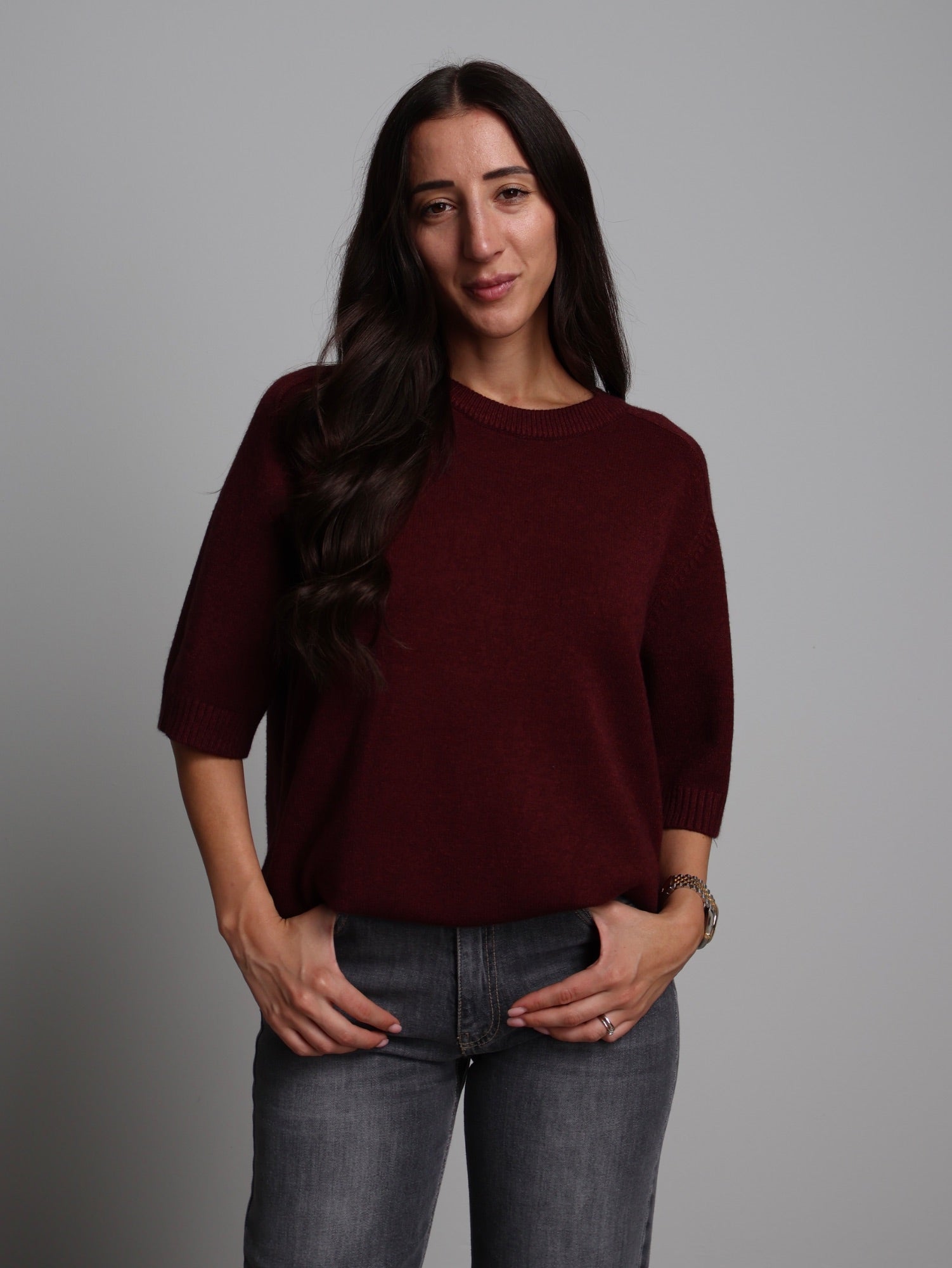 PULLOVER MEZZA MANICA Bordeaux VEVE VE425;PULLOVER MEZZA MANICA Bordeaux VEVE VE425 — foto 2