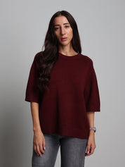 PULLOVER MEZZA MANICA Bordeaux VEVE VE425;PULLOVER MEZZA MANICA Bordeaux VEVE VE425 — foto 2