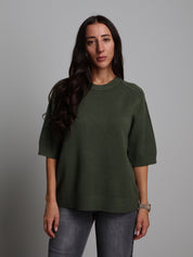 PULLOVER MEZZA MANICA Verde-militare VEVE VE425;PULLOVER MEZZA MANICA Verde-militare VEVE VE425 — foto 2;PULLOVER MEZZA MANICA Verde-militare VEVE VE425 — foto 3