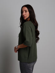 PULLOVER MEZZA MANICA Verde-militare VEVE VE425;PULLOVER MEZZA MANICA Verde-militare VEVE VE425 — foto 2;PULLOVER MEZZA MANICA Verde-militare VEVE VE425 — foto 3