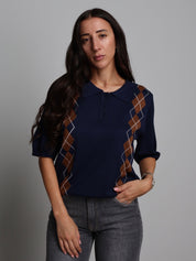 POLO ROMBI Blu VEVE VE426;POLO ROMBI Blu VEVE VE426 — foto 2;POLO ROMBI Blu VEVE VE426 — foto 3