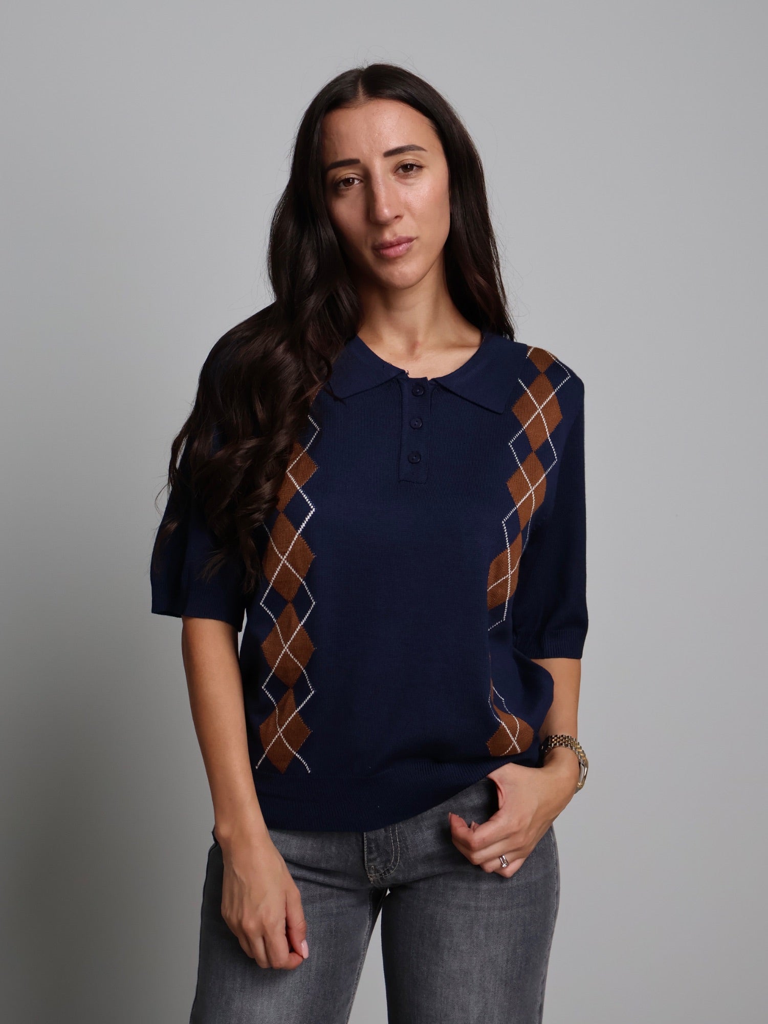 POLO ROMBI Blu VEVE VE426;POLO ROMBI Blu VEVE VE426 — foto 2;POLO ROMBI Blu VEVE VE426 — foto 3