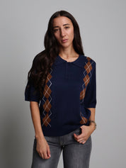 POLO ROMBI Blu VEVE VE426;POLO ROMBI Blu VEVE VE426 — foto 2;POLO ROMBI Blu VEVE VE426 — foto 3