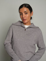 Polo zip costina - Grigio