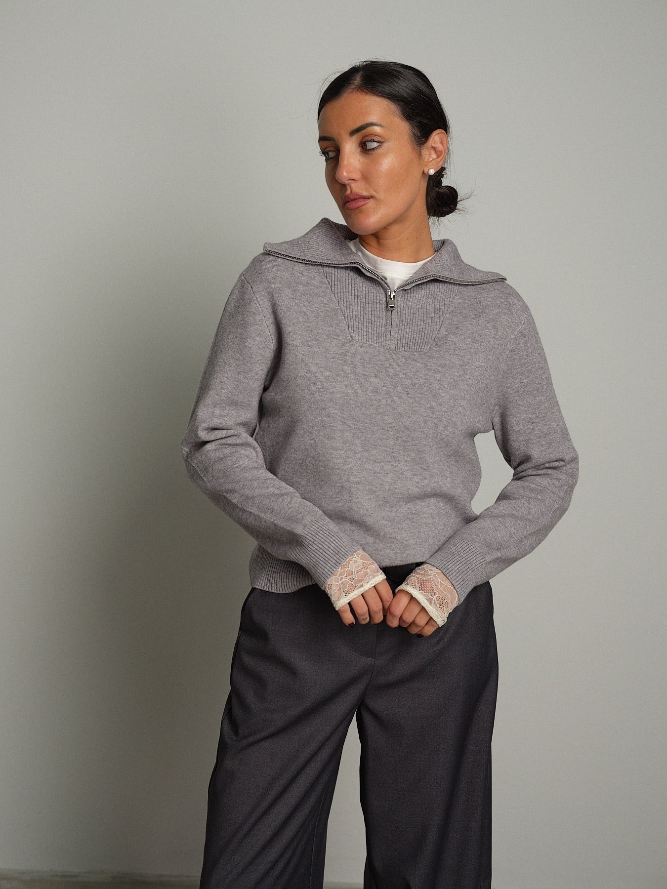Polo zip costina Grigio VEVE VE428;Polo zip costina Grigio VEVE VE428 — foto 2;Polo zip costina Grigio VEVE VE428 — foto 3;Polo zip costina Grigio VEVE VE428 — foto 4
