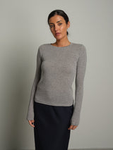 Maglia girocollo misto lana - Grigio