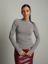 Maglia girocollo misto lana baseball  - Grigio
