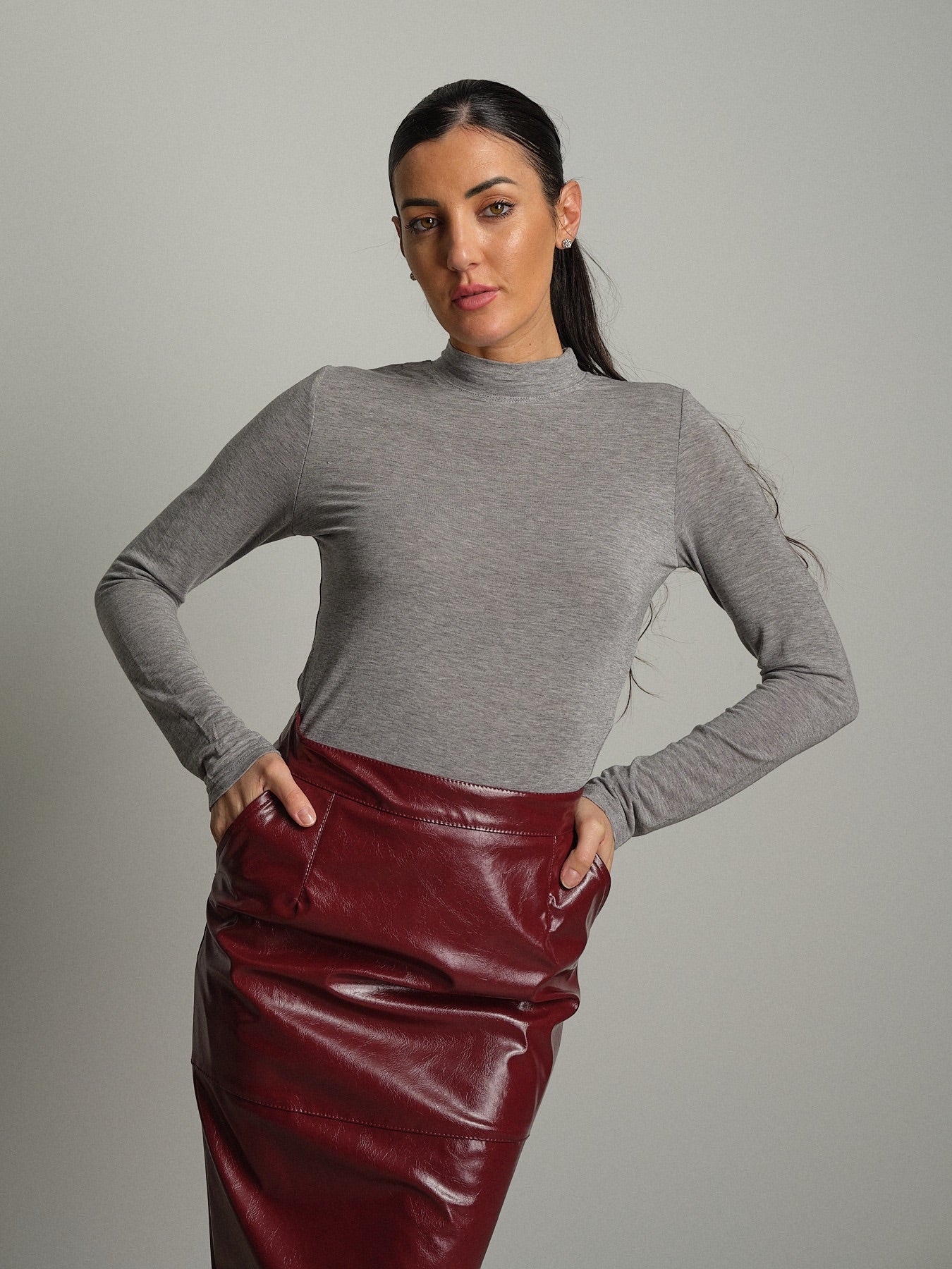 Maglia girocollo misto lana baseball Grigio VEVE VE440;Maglia girocollo misto lana baseball Grigio VEVE VE440 — foto 2;Maglia girocollo misto lana baseball Grigio VEVE VE440 — foto 3