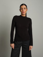Maglia girocollo misto lana baseball Nero VEVE VE440;Maglia girocollo misto lana baseball Nero VEVE VE440 — foto 2;Maglia girocollo misto lana baseball Nero VEVE VE440 — foto 3