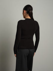 Maglia girocollo misto lana baseball Nero VEVE VE440;Maglia girocollo misto lana baseball Nero VEVE VE440 — foto 2;Maglia girocollo misto lana baseball Nero VEVE VE440 — foto 3