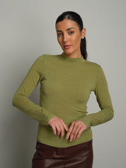 Maglia girocollo misto lana baseball Verde-oliva VEVE VE440;Maglia girocollo misto lana baseball Verde-oliva VEVE VE440 — foto 2;Maglia girocollo misto lana baseball Verde-oliva VEVE VE440 — foto 3;Maglia girocollo misto lana baseball Verde-oliva VEVE VE440 — foto 4