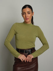 Maglia girocollo misto lana baseball Verde-oliva VEVE VE440;Maglia girocollo misto lana baseball Verde-oliva VEVE VE440 — foto 2;Maglia girocollo misto lana baseball Verde-oliva VEVE VE440 — foto 3;Maglia girocollo misto lana baseball Verde-oliva VEVE VE440 — foto 4