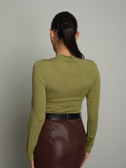 Maglia girocollo misto lana baseball Verde-oliva VEVE VE440;Maglia girocollo misto lana baseball Verde-oliva VEVE VE440 — foto 2;Maglia girocollo misto lana baseball Verde-oliva VEVE VE440 — foto 3;Maglia girocollo misto lana baseball Verde-oliva VEVE VE440 — foto 4