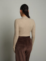 Pull collo cratere manica lunga Beige VEVE VE442;Pull collo cratere manica lunga Beige VEVE VE442 — foto 2;Pull collo cratere manica lunga Beige VEVE VE442 — foto 3