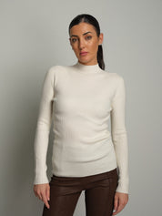 Pull collo cratere manica lunga Panna VEVE VE442;Pull collo cratere manica lunga Panna VEVE VE442 — foto 2;Pull collo cratere manica lunga Panna VEVE VE442 — foto 3