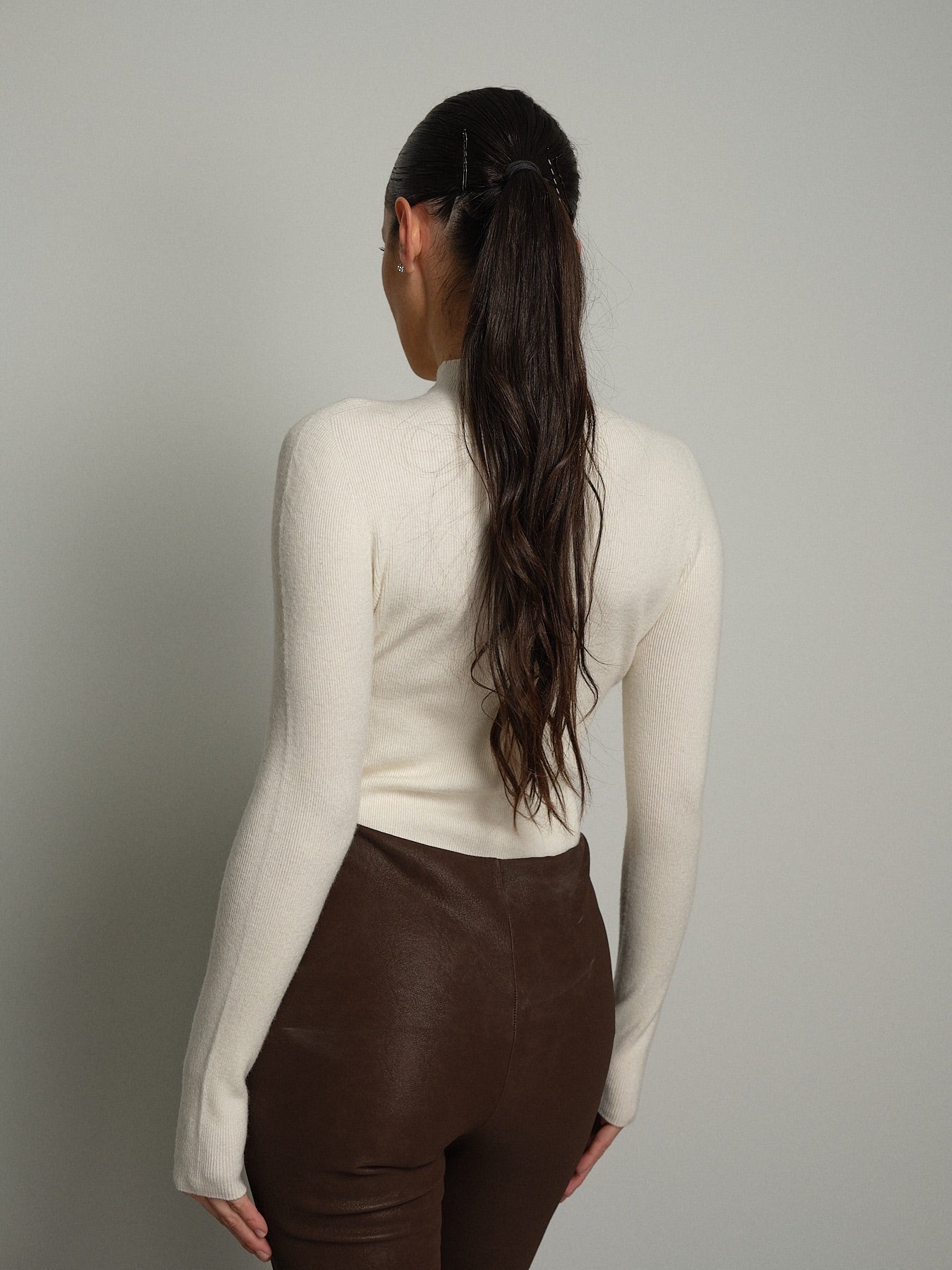 Pull collo cratere manica lunga Panna VEVE VE442;Pull collo cratere manica lunga Panna VEVE VE442 — foto 2;Pull collo cratere manica lunga Panna VEVE VE442 — foto 3