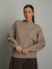 Pullover cabochon Beige Veve VE444;Pullover cabochon Beige Veve VE444 — foto 2;Pullover cabochon Beige Veve VE444 — foto 3;Pullover cabochon Beige Veve VE444 — foto 4;Pullover cabochon Beige Veve VE444 — foto 5