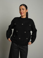 Pullover cabochon Nero Veve VE444;Pullover cabochon Nero Veve VE444 — foto 2;Pullover cabochon Nero Veve VE444 — foto 3;Pullover cabochon Nero Veve VE444 — foto 4