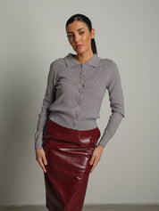 Cardigan polo bottoni Grigio Veve VE446;Cardigan polo bottoni Grigio Veve VE446 — foto 2;Cardigan polo bottoni Grigio Veve VE446 — foto 3;Cardigan polo bottoni Grigio Veve VE446 — foto 4