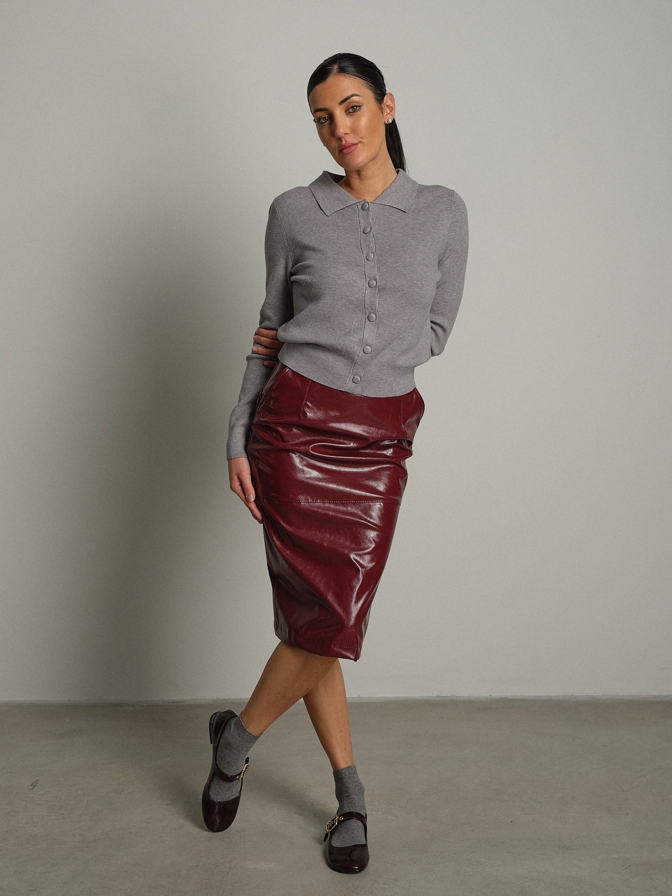 Cardigan polo bottoni Grigio Veve VE446;Cardigan polo bottoni Grigio Veve VE446 — foto 2;Cardigan polo bottoni Grigio Veve VE446 — foto 3;Cardigan polo bottoni Grigio Veve VE446 — foto 4