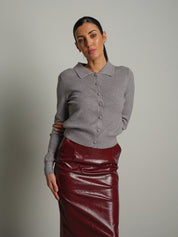 Cardigan polo bottoni Grigio Veve VE446;Cardigan polo bottoni Grigio Veve VE446 — foto 2;Cardigan polo bottoni Grigio Veve VE446 — foto 3;Cardigan polo bottoni Grigio Veve VE446 — foto 4