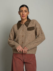 Cardigan orli ecopelle Beige VEVE VE447;Cardigan orli ecopelle Beige VEVE VE447 — foto 2;Cardigan orli ecopelle Beige VEVE VE447 — foto 3;Cardigan orli ecopelle Beige VEVE VE447 — foto 4