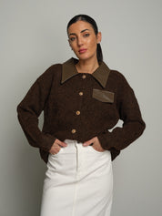 Cardigan orli ecopelle Moro VEVE VE447;Cardigan orli ecopelle Moro VEVE VE447 — foto 2;Cardigan orli ecopelle Moro VEVE VE447 — foto 3;Cardigan orli ecopelle Moro VEVE VE447 — foto 4
