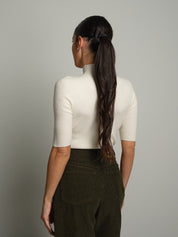Pull collo cratere manica corta Panna VEVE VE448;Pull collo cratere manica corta Panna VEVE VE448 — foto 2;Pull collo cratere manica corta Panna VEVE VE448 — foto 3
