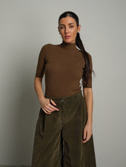 Pull collo cratere manica corta Verde-militare VEVE VE448;Pull collo cratere manica corta Verde-militare VEVE VE448 — foto 2;Pull collo cratere manica corta Verde-militare VEVE VE448 — foto 3
