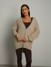 Cardigan lungo scollo V Beige Vicolo 2AC2028;Cardigan lungo scollo V Beige Vicolo 2AC2028 — foto 2;Cardigan lungo scollo V Beige Vicolo 2AC2028 — foto 3;Cardigan lungo scollo V Beige Vicolo 2AC2028 — foto 4;Cardigan lungo scollo V Beige Vicolo 2AC2028 — foto 5