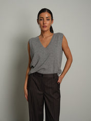 Gilet scollo V misto lana Grigio-perla Vicolo 2AC2162;Gilet scollo V misto lana Grigio-perla Vicolo 2AC2162 — foto 2;Gilet scollo V misto lana Grigio-perla Vicolo 2AC2162 — foto 3;Gilet scollo V misto lana Grigio-perla Vicolo 2AC2162 — foto 4