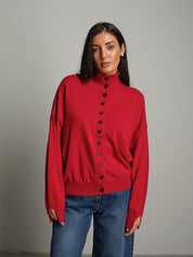 Cardigan bottoni Rosso Vicolo 2AC2175;Cardigan bottoni Rosso Vicolo 2AC2175 — foto 2;Cardigan bottoni Rosso Vicolo 2AC2175 — foto 3;Cardigan bottoni Rosso Vicolo 2AC2175 — foto 4
